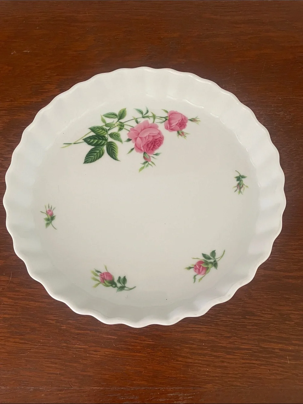 Classic Pink Rose Porcelain Serving Plate